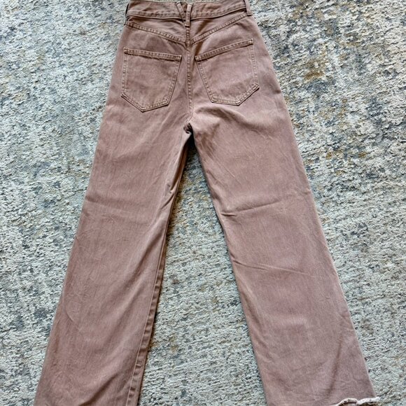 Veronica Beard Taylor Wide-Leg Jean, Tan Sierra, Size 24 - Picture 7 of 10